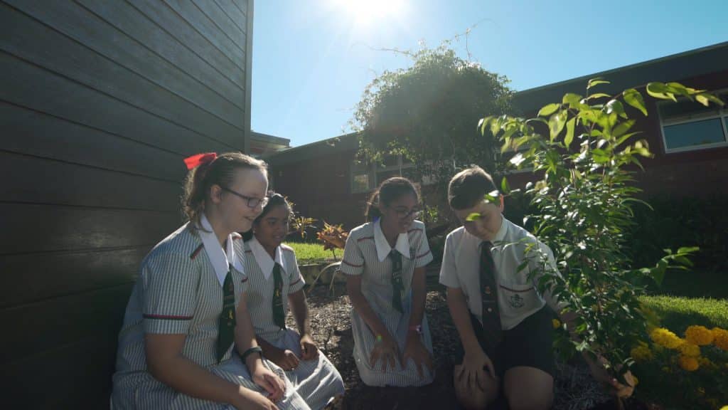 st paul's school students in the garden