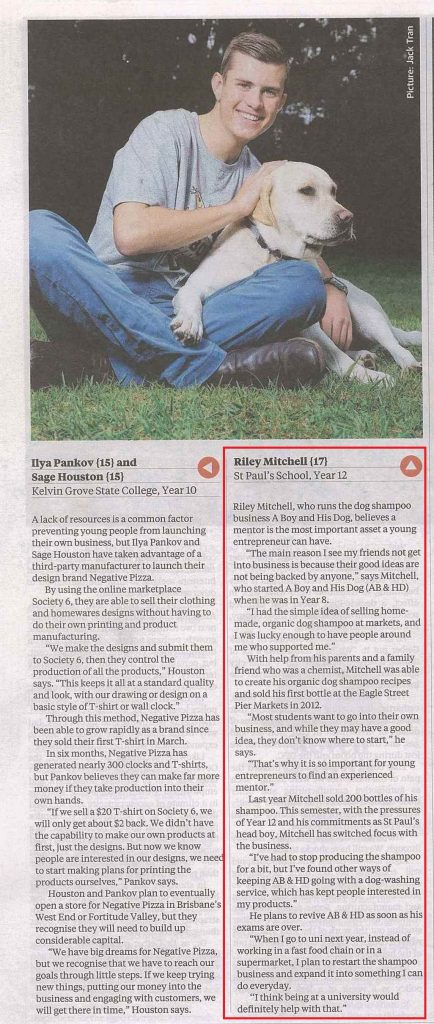 Courier Mail - Riley Mitchell - OCT2016 (2) - Copy
